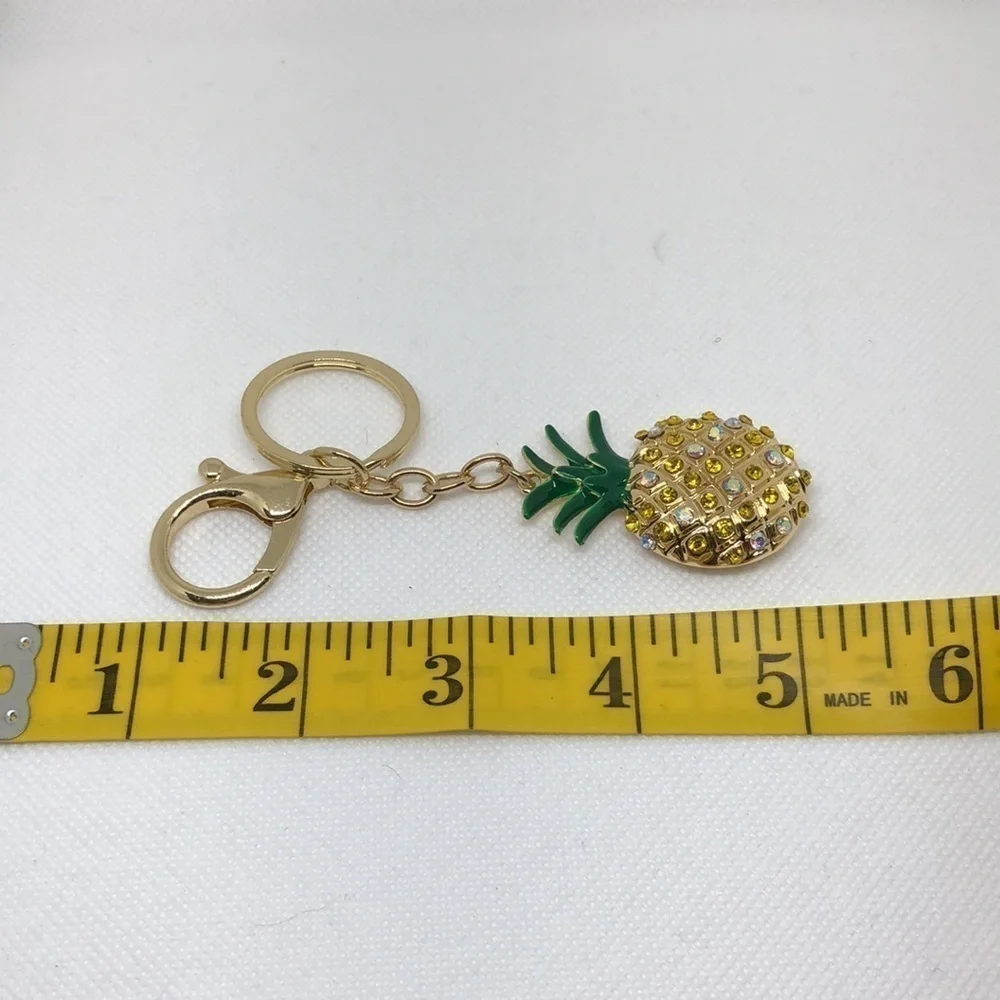 Rhinestone Pineapple Keychain Key Ring Pendant Bag Charm